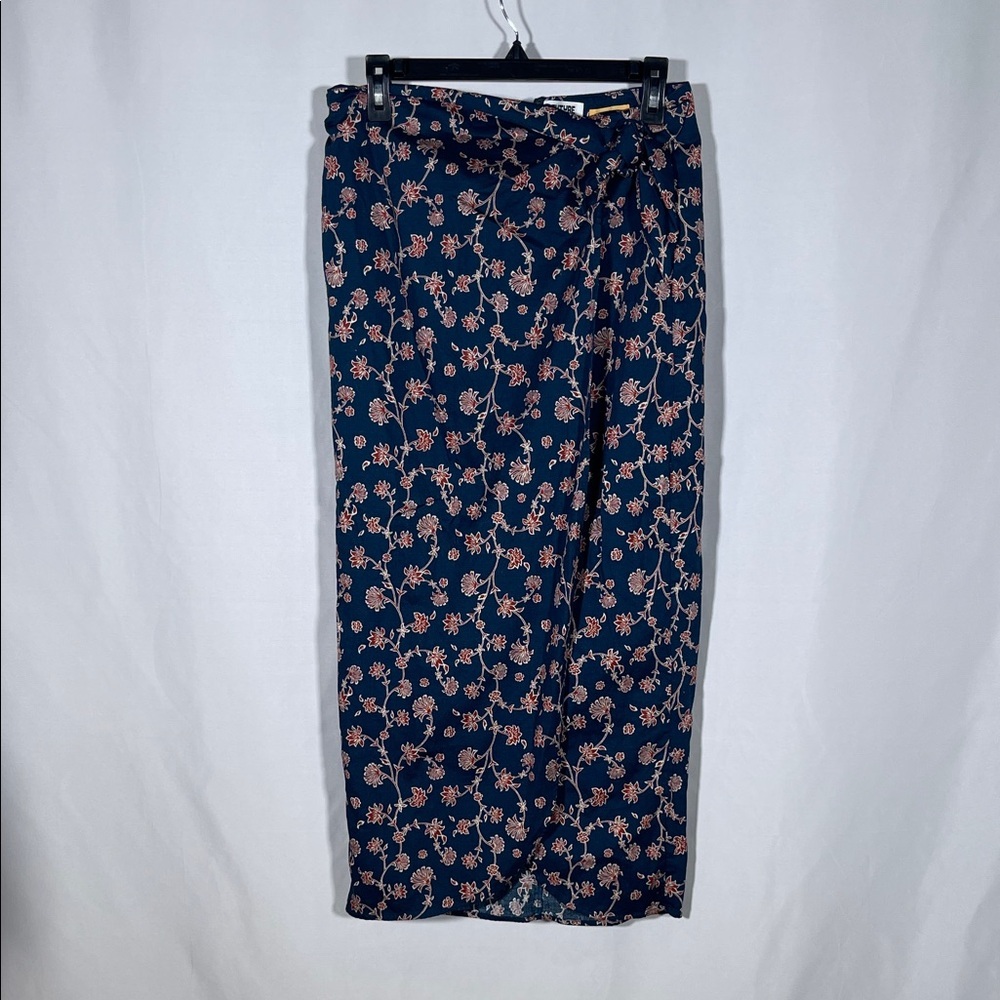 FUTURE COLLECTIVE JENNY K LOPEZ WOMENS BLUE FLORAL MIDI SKIRT 10